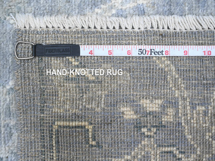 4'1" x 11'10" New Hand Knotted Grey Wool Runner Oriental Rug - MOA10289673