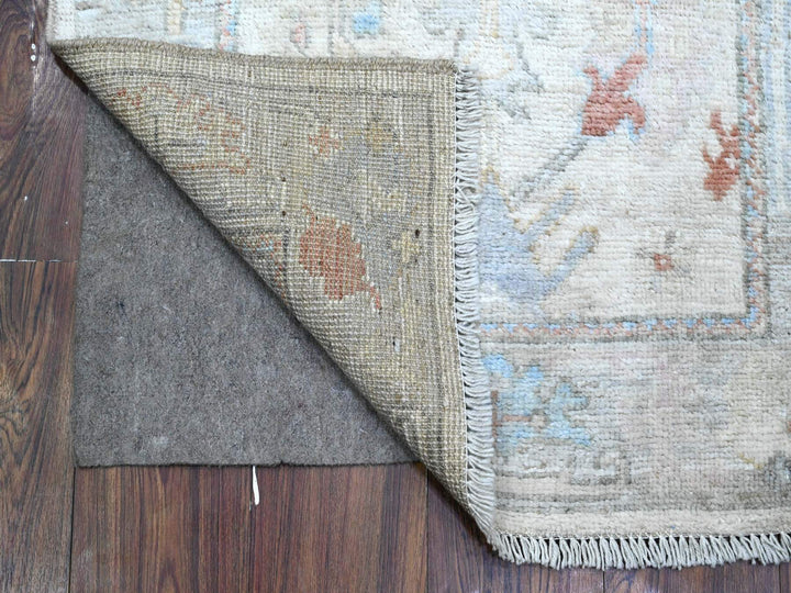 2'8" x 19'2" New Hand Knotted Ivory Wool Runner Oriental Rug - MOA10289677
