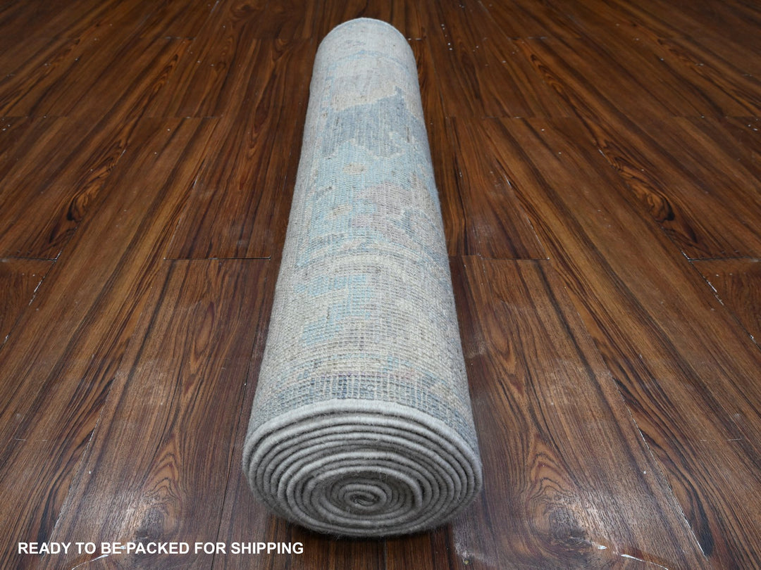 2'10" x 16'0" New Hand Knotted Blue Wool Runner Oriental Rug - MOA10289678