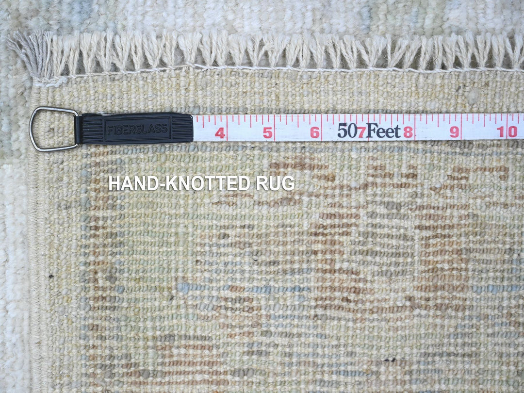 2'10" x 16'0" New Hand Knotted Grey Wool Runner Oriental Rug - MOA10289679