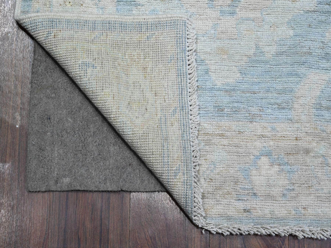 2'9" x 15'4" New Hand Knotted Blue Wool Runner Oriental Rug - MOA10289681