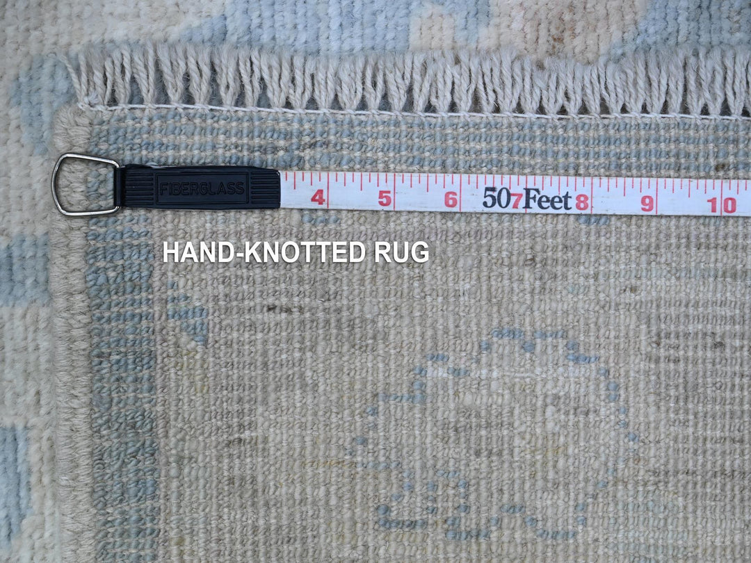 2'9" x 15'4" New Hand Knotted Blue Wool Runner Oriental Rug - MOA10289681