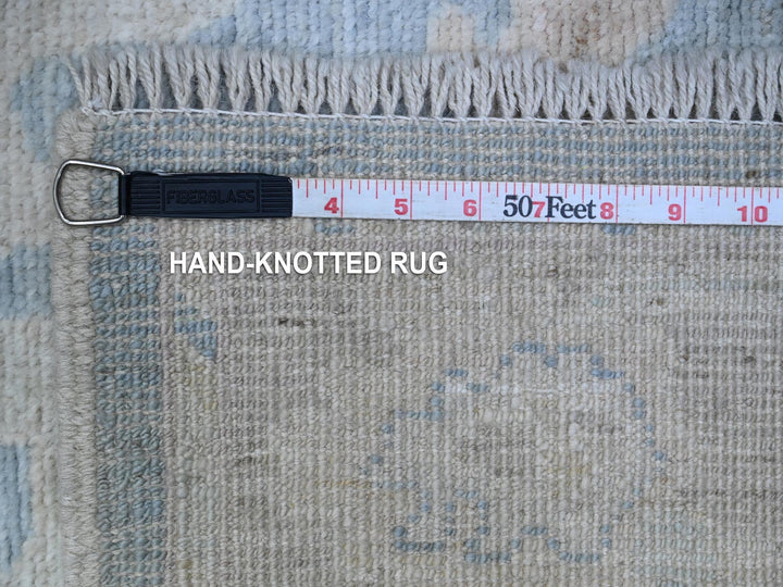 2'9" x 15'4" New Hand Knotted Blue Wool Runner Oriental Rug - MOA10289681