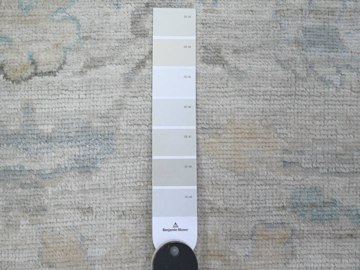 3'2" x 7'9" New Hand Knotted Grey Wool Runner Oriental Rug - MOA10289686