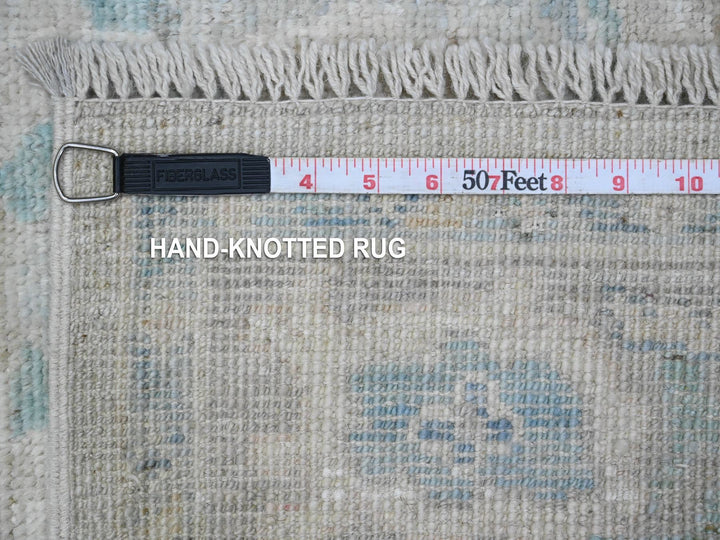 3'2" x 7'9" New Hand Knotted Grey Wool Runner Oriental Rug - MOA10289686