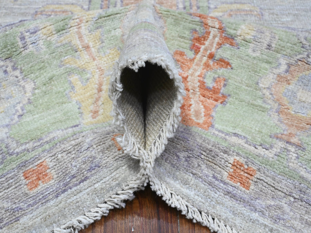 8'10" x 11'11" New Hand Knotted Grey Wool Rectangle Oriental Rug - MOA10289696