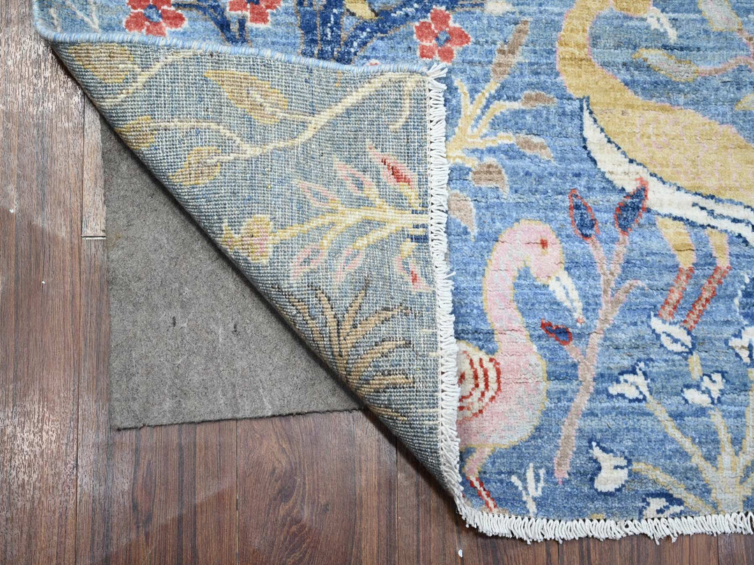 5'0" x 14'8" New Hand Knotted Blue Wool Runner Oriental Rug - MOA10289697
