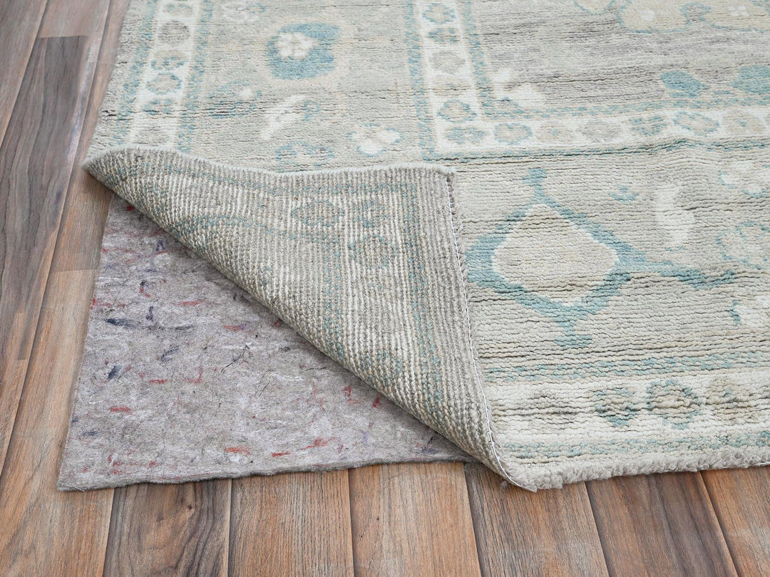 9'2" x 11'10" New Hand Knotted Grey Wool Rectangle Oriental Rug - MOA102896