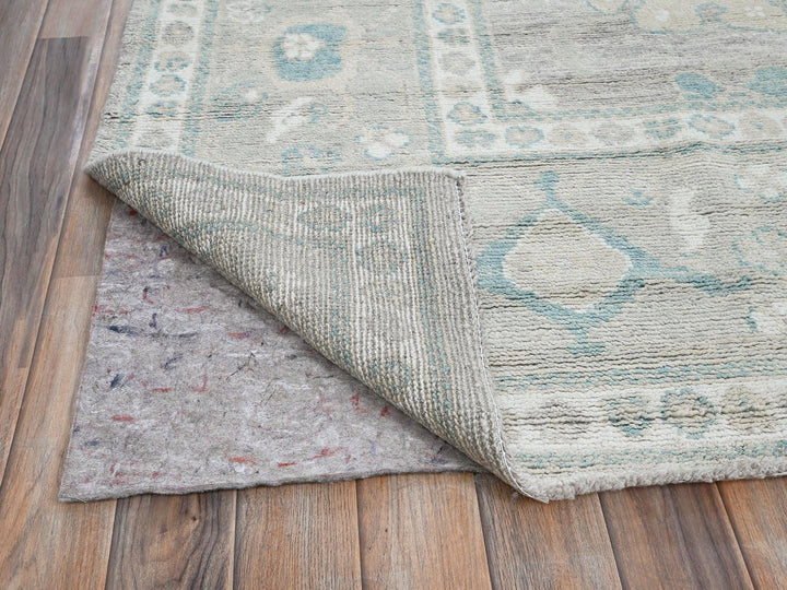9'2" x 11'10" New Hand Knotted Grey Wool Rectangle Oriental Rug - MOA102896