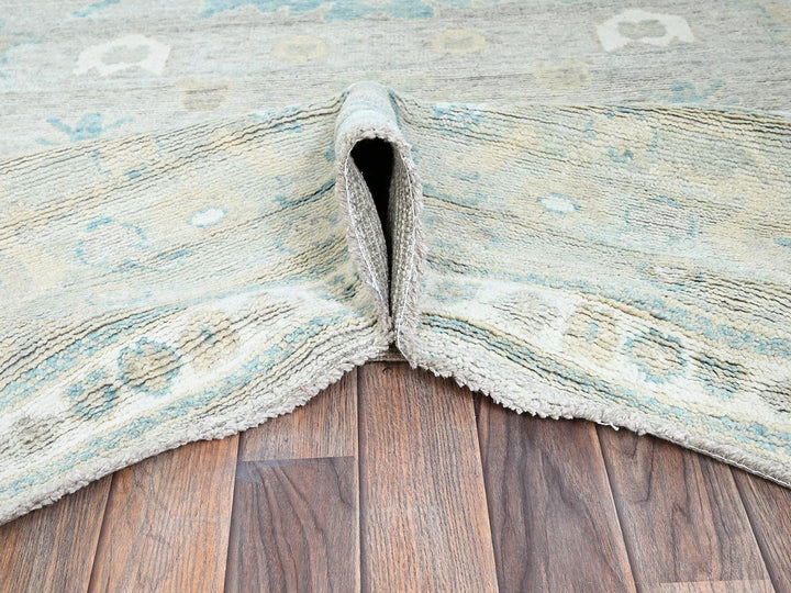 9'2" x 11'10" New Hand Knotted Grey Wool Rectangle Oriental Rug - MOA102896