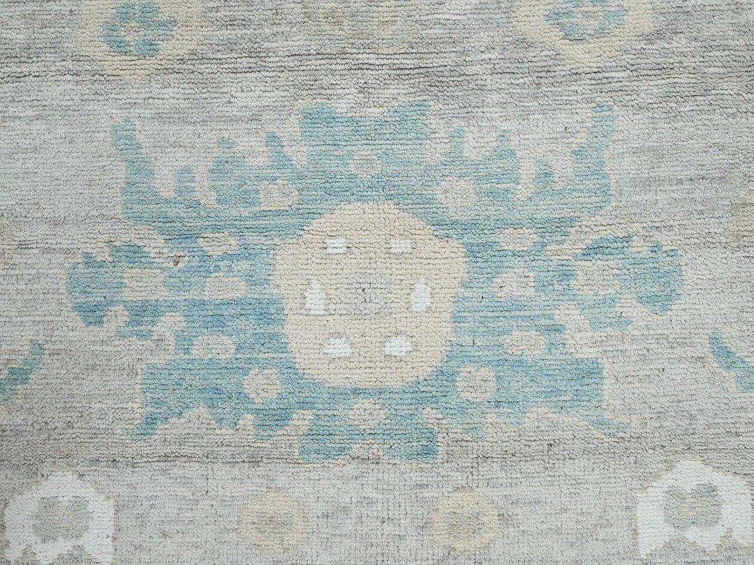 9'2" x 11'10" New Hand Knotted Grey Wool Rectangle Oriental Rug - MOA102896