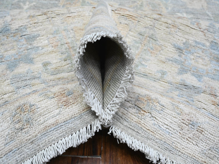 8'11" x 11'10" New Hand Knotted Grey Wool Rectangle Oriental Rug - MOA10289703