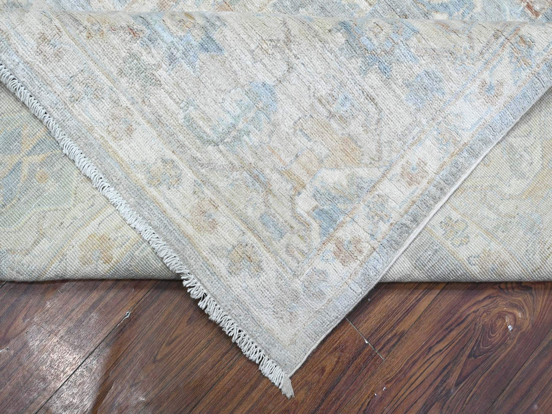 8'11" x 11'10" New Hand Knotted Grey Wool Rectangle Oriental Rug - MOA10289703