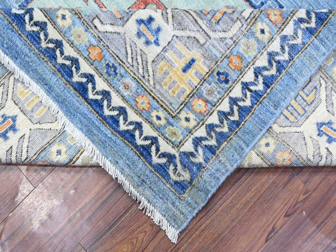 9'0" x 12'0" New Hand Knotted Blue Wool Rectangle Oriental Rug - MOA10289705