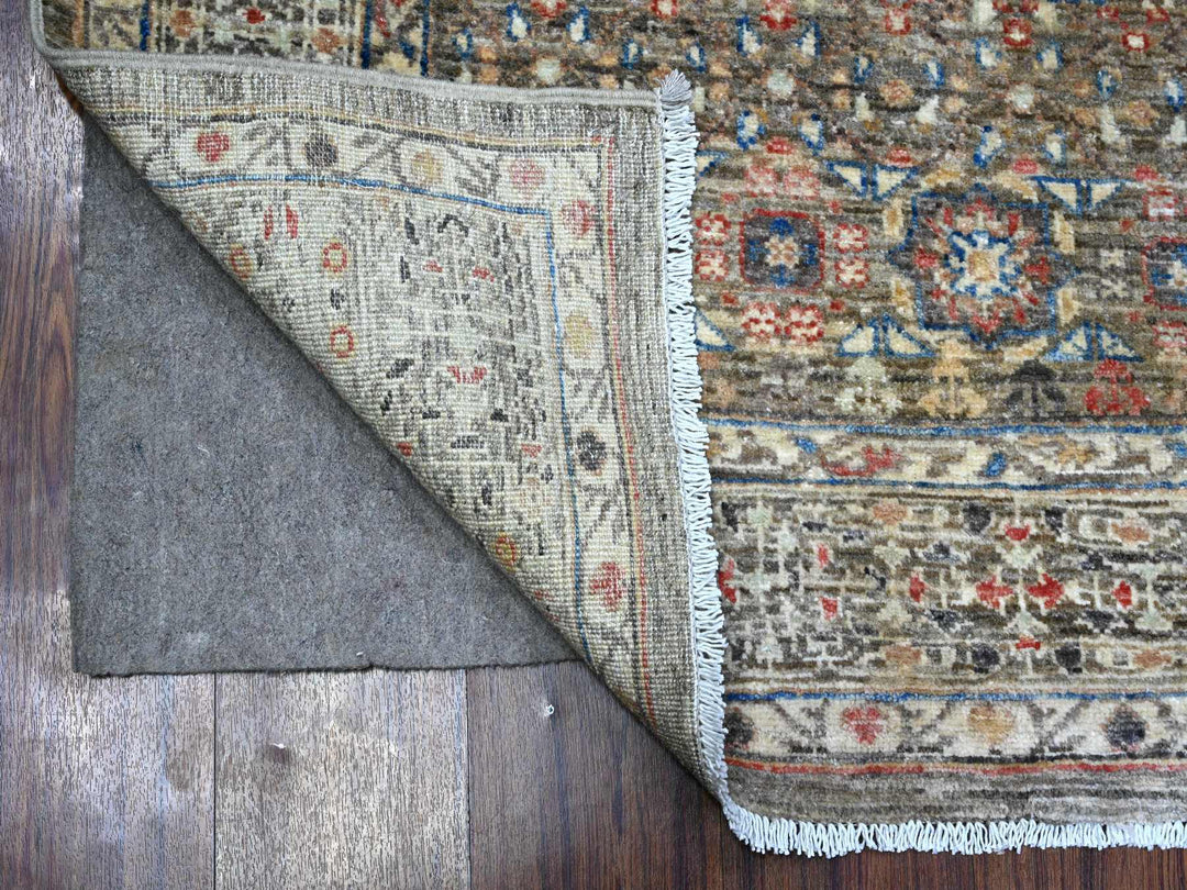 6'1" x 8'10" New Hand Knotted Grey Wool Rectangle Oriental Rug - MOA10289707