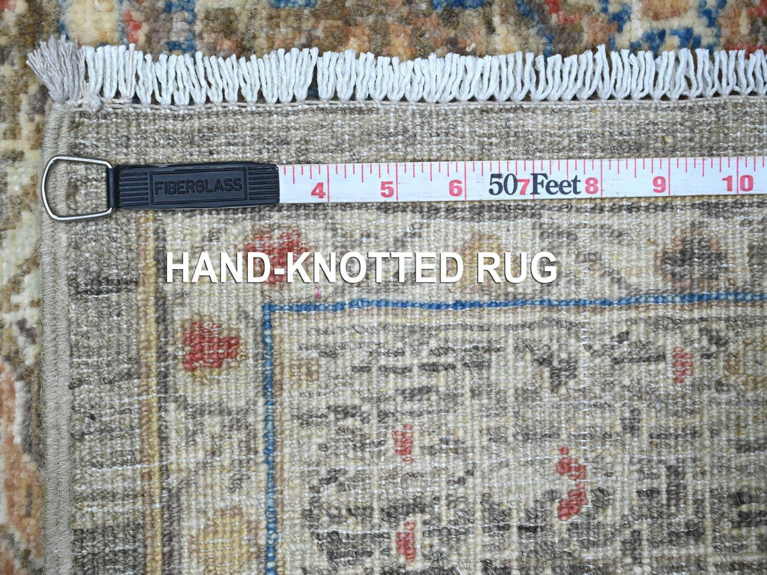 6'1" x 8'10" New Hand Knotted Grey Wool Rectangle Oriental Rug - MOA10289707