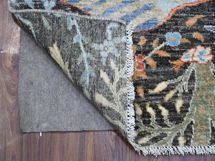 2'5" x 17'9" New Hand Knotted Grey Wool Runner Oriental Rug - MOA10289708