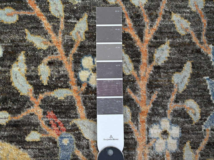2'5" x 17'9" New Hand Knotted Grey Wool Runner Oriental Rug - MOA10289708