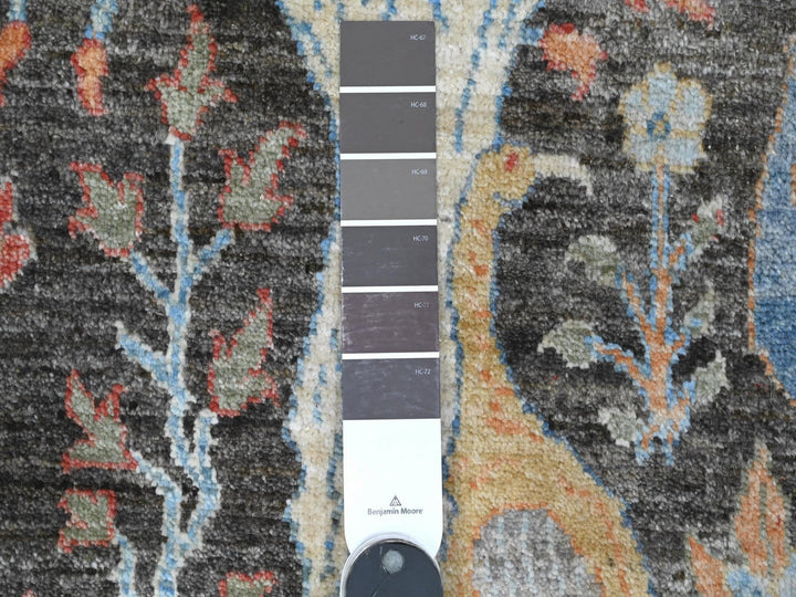 2'6" x 17'9" New Hand Knotted Grey Wool Runner Oriental Rug - MOA10289709