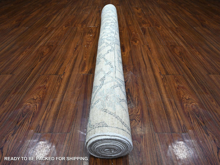 5'10" x 11'10" New Hand Knotted Ivory Wool Runner Oriental Rug - MOA10289714