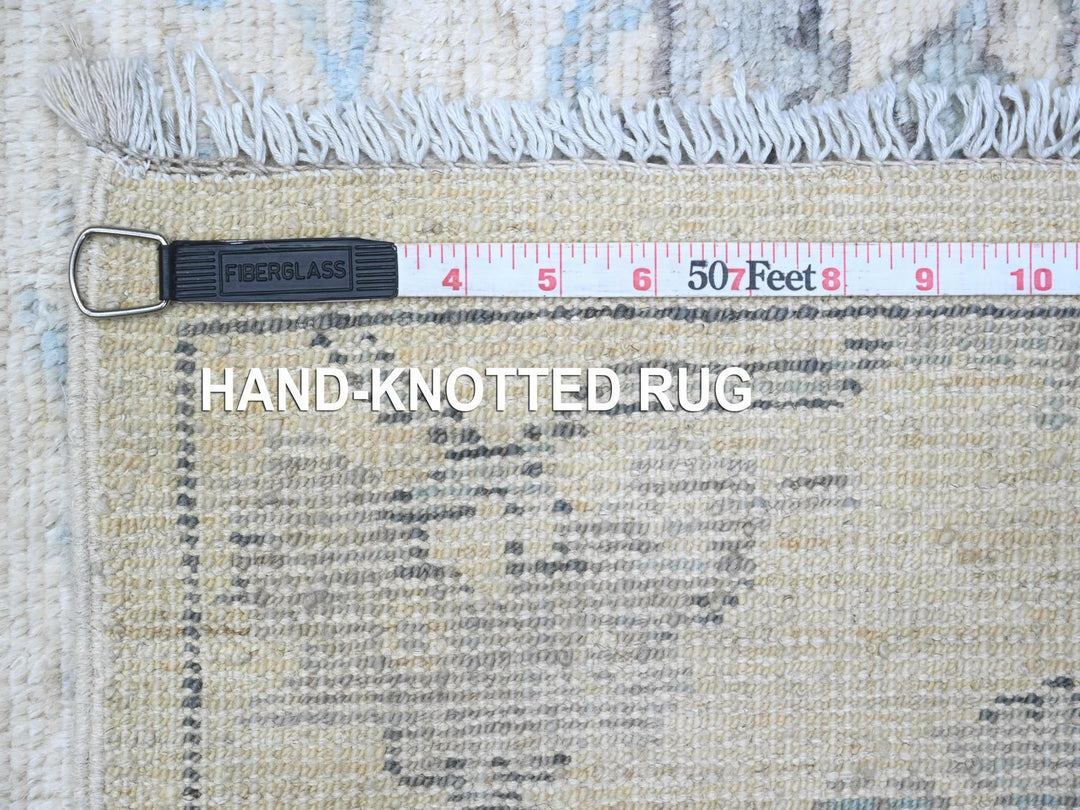 5'10" x 11'10" New Hand Knotted Ivory Wool Runner Oriental Rug - MOA10289714