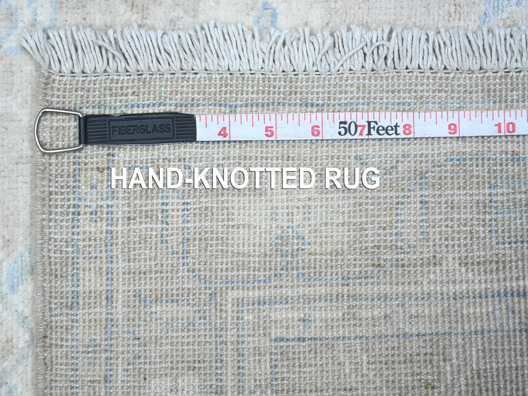 2'9" x 5'6" New Hand Knotted Grey Wool Runner Oriental Rug - MOA10289718