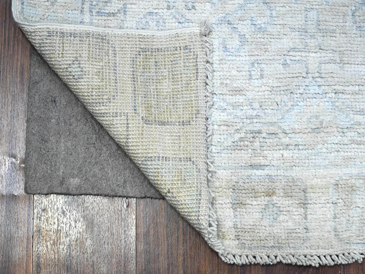 2'11" x 9'4" New Hand Knotted Ivory Wool Runner Oriental Rug - MOA10289721