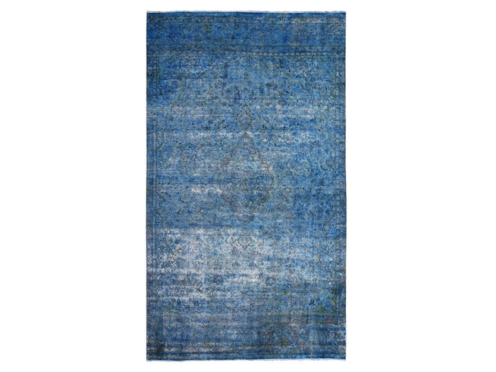 7'2" x 12'5" Vintage Hand Knotted Overdyed Wool Rectangle Oriental Rug - MOA10289725