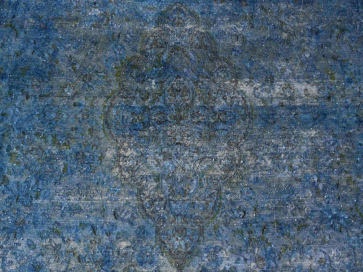7'2" x 12'5" Vintage Hand Knotted Overdyed Wool Rectangle Oriental Rug - MOA10289725