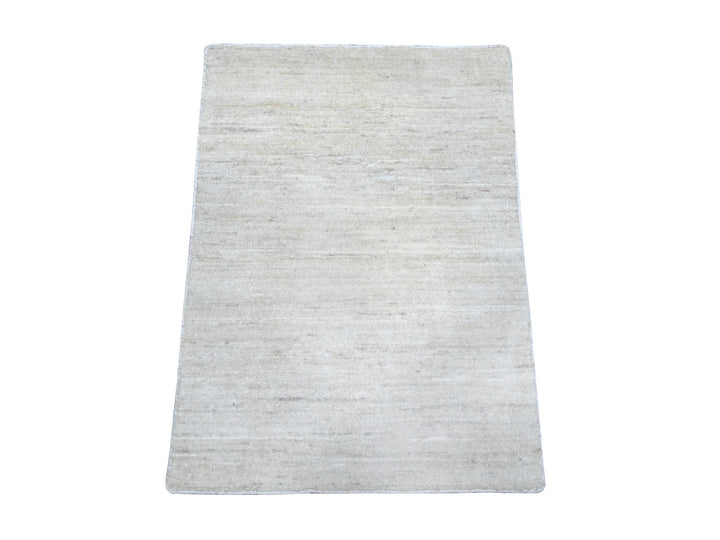 2'1" x 3'0" New Hand Knotted Ivory Wool Rectangle Oriental Rug - MOA10289733