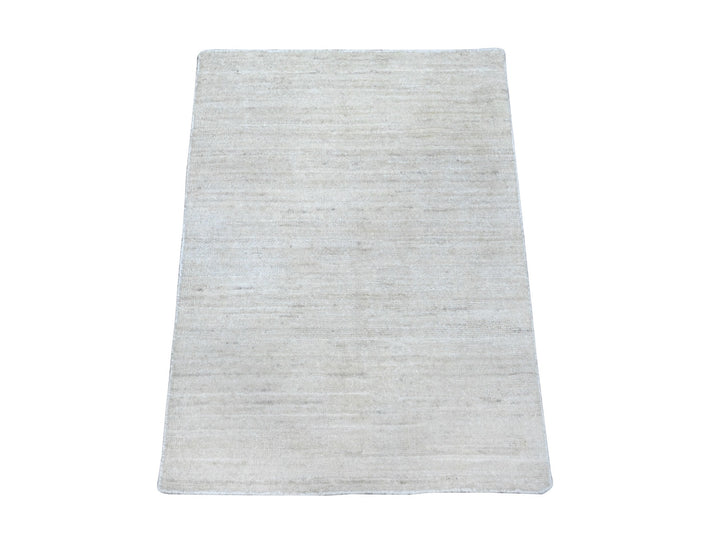 2'1" x 3'0" New Hand Knotted Ivory Wool Rectangle Oriental Rug - MOA10289734