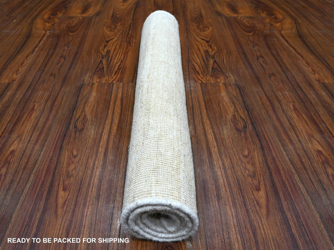 2'1" x 3'0" New Hand Knotted Ivory Wool Rectangle Oriental Rug - MOA10289734