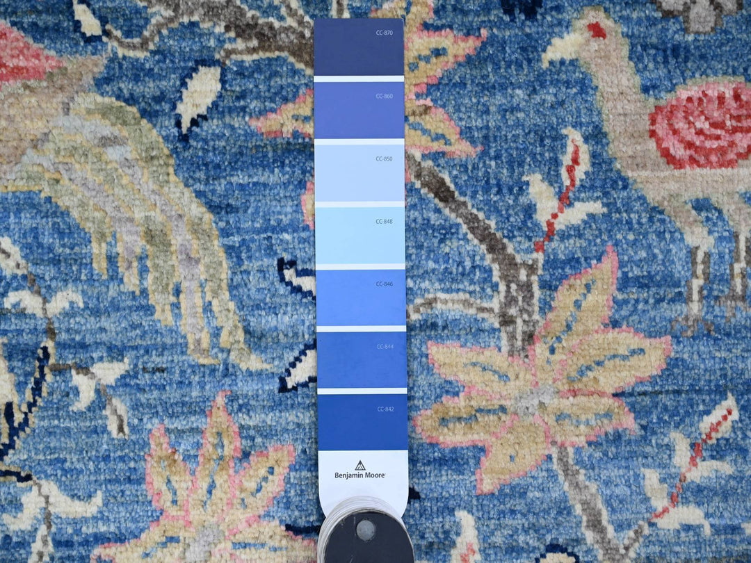 8'11" x 12'0" New Hand Knotted Blue Wool Rectangle Oriental Rug - MOA10289743