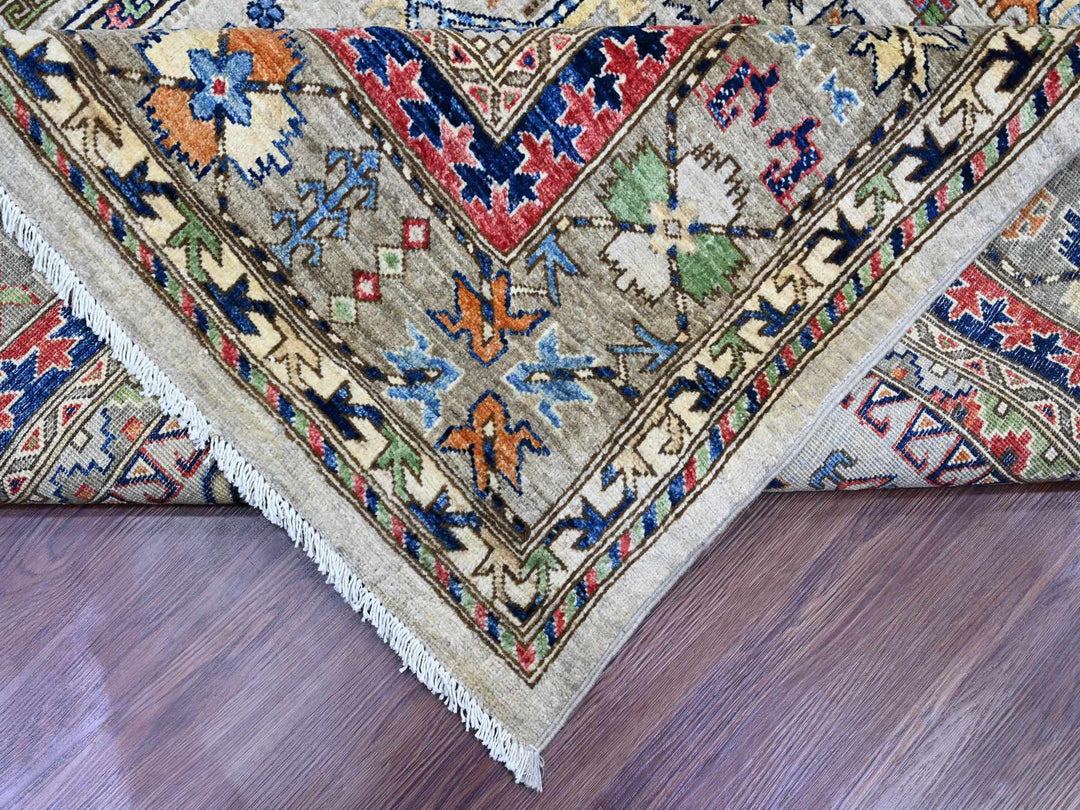 8'9" x 11'10" New Hand Knotted Grey Wool Rectangle Oriental Rug - MOA10289747