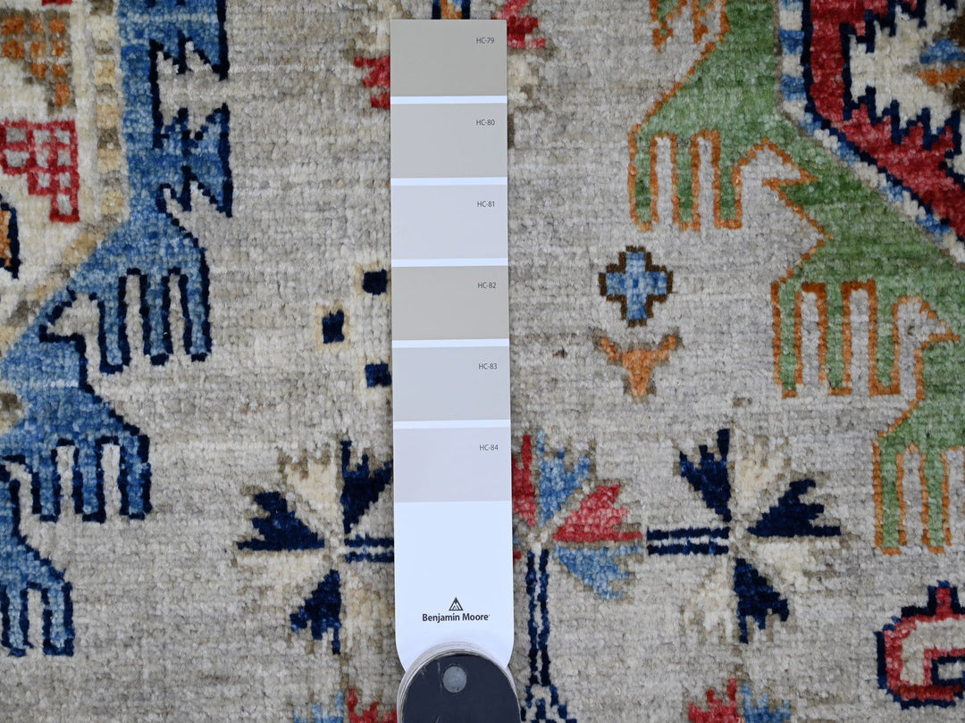 8'9" x 11'10" New Hand Knotted Grey Wool Rectangle Oriental Rug - MOA10289747
