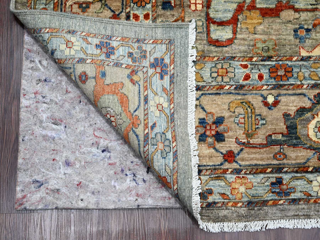 9'0" x 11'11" New Hand Knotted Grey Wool Rectangle Oriental Rug - MOA10289749