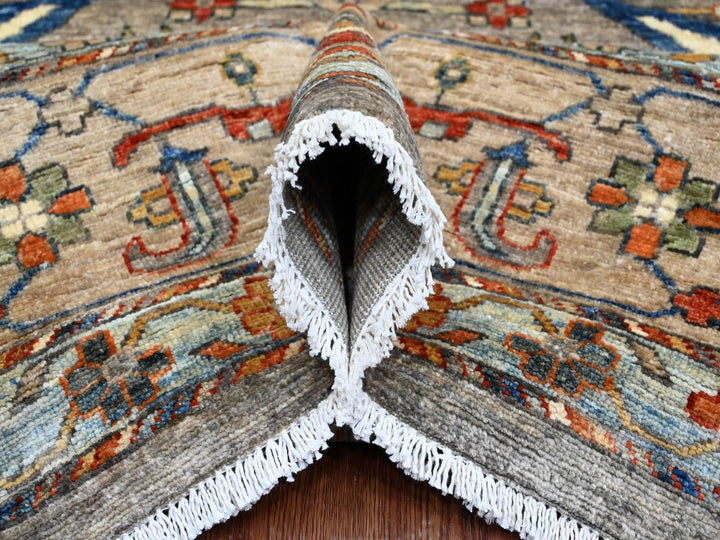 9'0" x 11'11" New Hand Knotted Grey Wool Rectangle Oriental Rug - MOA10289749
