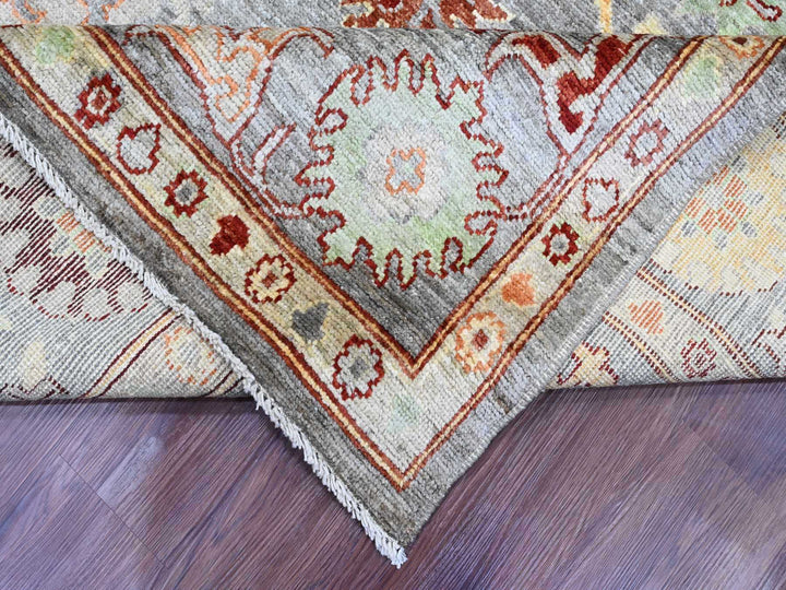 7'10" x 9'9" New Hand Knotted Grey Wool Rectangle Oriental Rug - MOA10289759