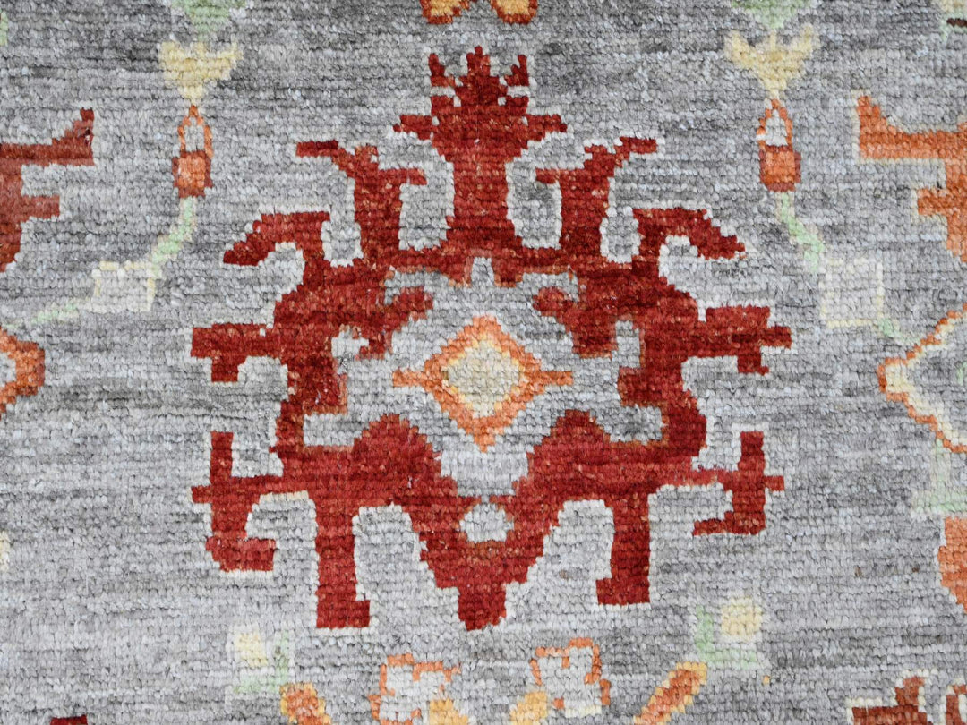 7'10" x 9'9" New Hand Knotted Grey Wool Rectangle Oriental Rug - MOA10289759