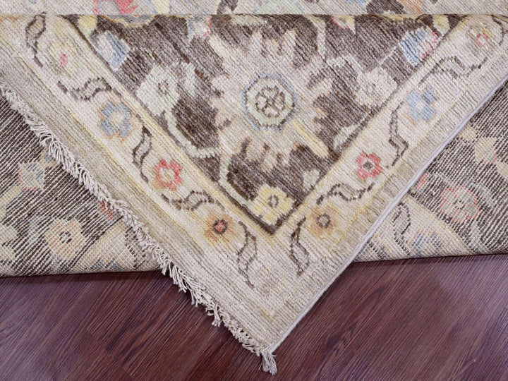 8'2" x 9'8" New Hand Knotted Brown Wool Rectangle Oriental Rug - MOA10289760