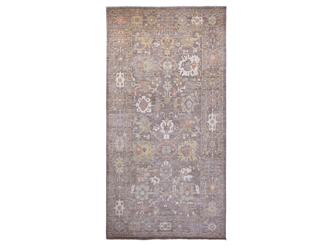 8'0" x 15'7" New Hand Knotted Brown Wool Runner Oriental Rug - MOA10289761