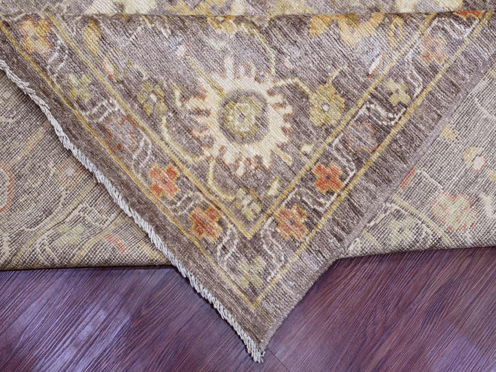 8'0" x 15'7" New Hand Knotted Brown Wool Runner Oriental Rug - MOA10289761