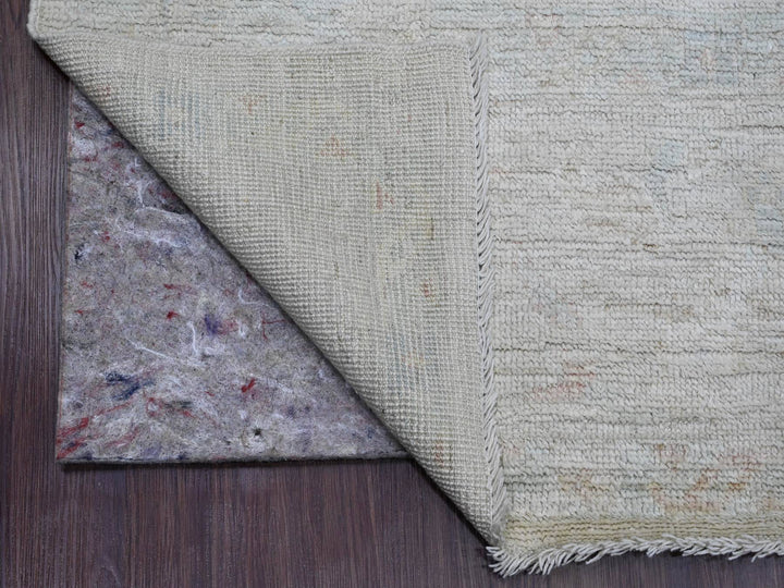 7'11" x 9'7" New Hand Knotted Grey Wool Rectangle Oriental Rug - MOA10289766