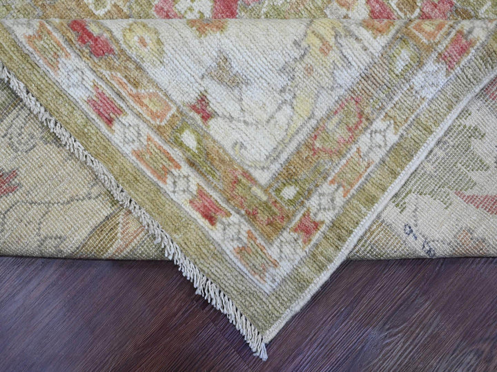 8'1" x 9'7" New Hand Knotted Green Wool Rectangle Oriental Rug - MOA10289767