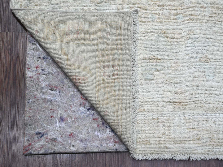7'8" x 14'10" New Hand Knotted Grey Wool Runner Oriental Rug - MOA10289768