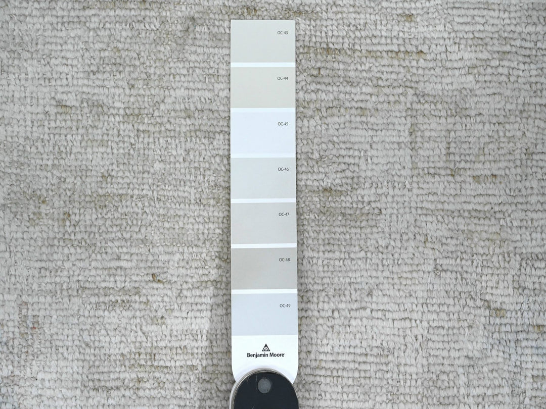 7'8" x 14'10" New Hand Knotted Grey Wool Runner Oriental Rug - MOA10289768