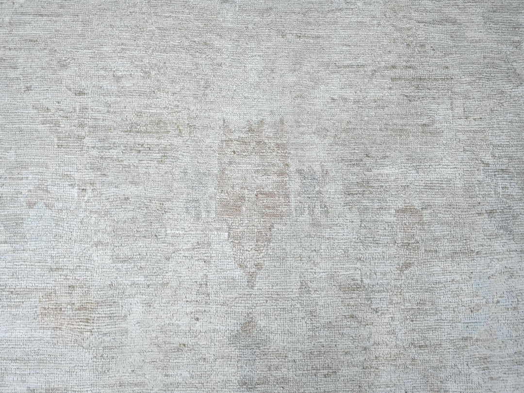 7'8" x 14'10" New Hand Knotted Grey Wool Runner Oriental Rug - MOA10289768