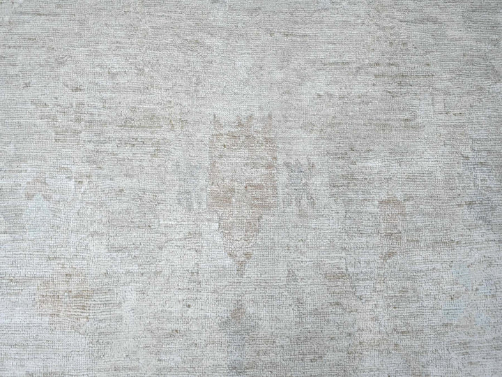 7'8" x 14'10" New Hand Knotted Grey Wool Runner Oriental Rug - MOA10289768