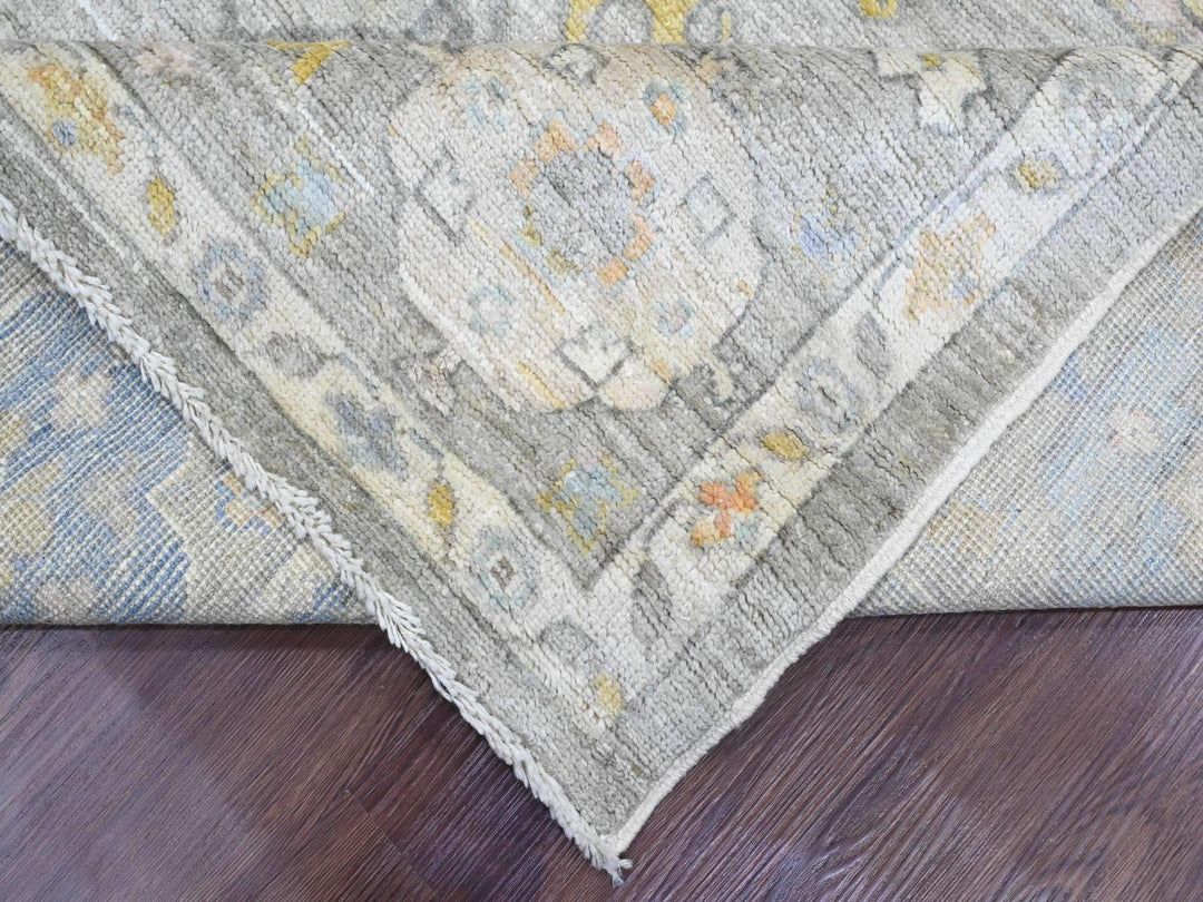 8'0" x 9'7" New Hand Knotted Grey Wool Rectangle Oriental Rug - MOA10289769