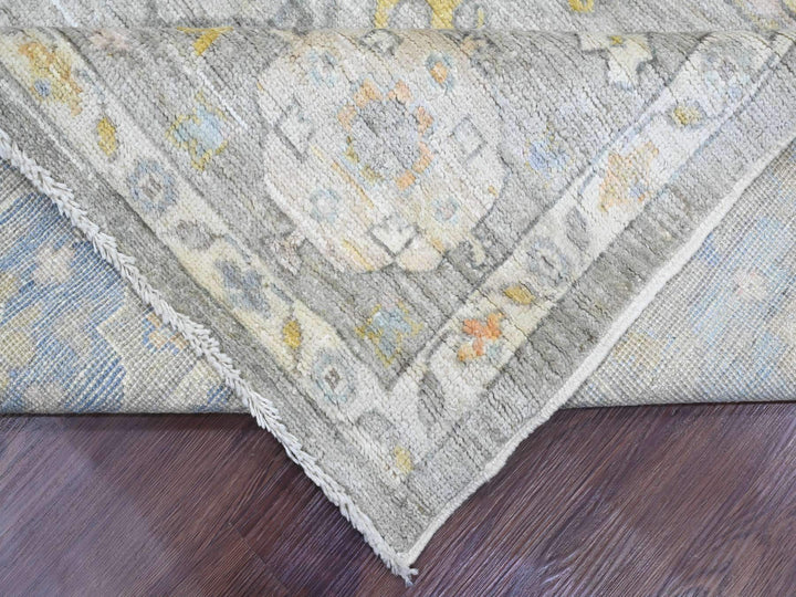 8'0" x 9'7" New Hand Knotted Grey Wool Rectangle Oriental Rug - MOA10289769
